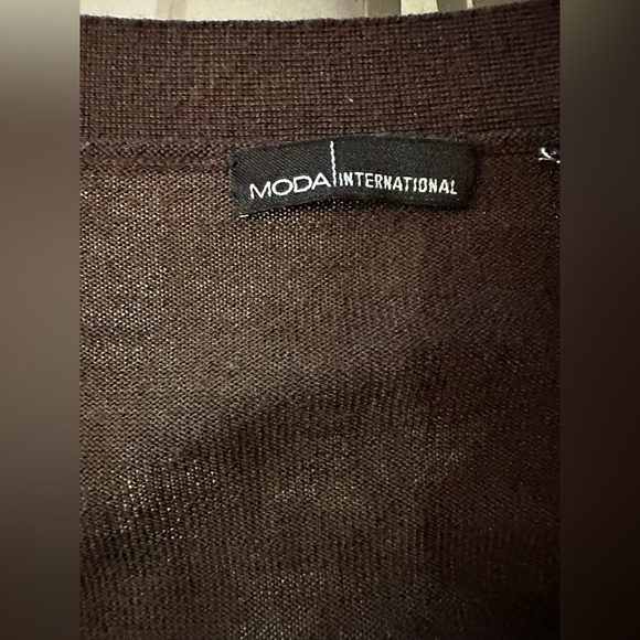 MODA INTERNATIONAL SWEATER/CARDIGAN- BROWN- SIZE S - Picture 4 of 6